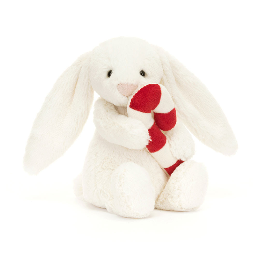 Bashful Bunny with Candy Cane - cuddly toy from Jellycat